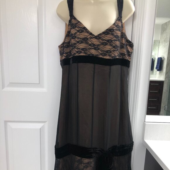 SPENSER JEREMY Vintage NWT Black Lace Velvet Lined Cocktail Party DRESS Size 12 - Picture 3 of 12